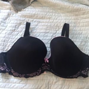 Black and pink Lacey bra